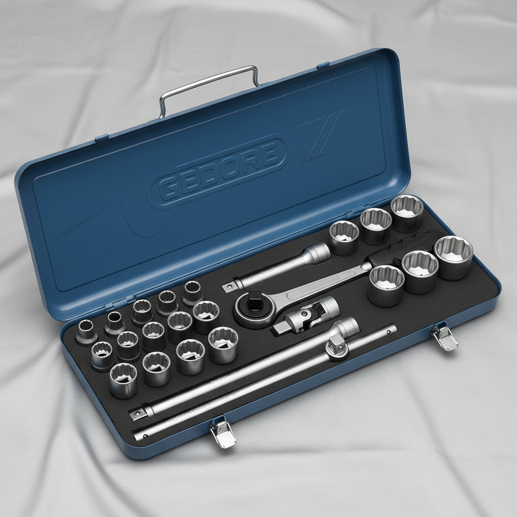 Juego De Enchufes Pieza De 25 Piezas Con Funda Gedore