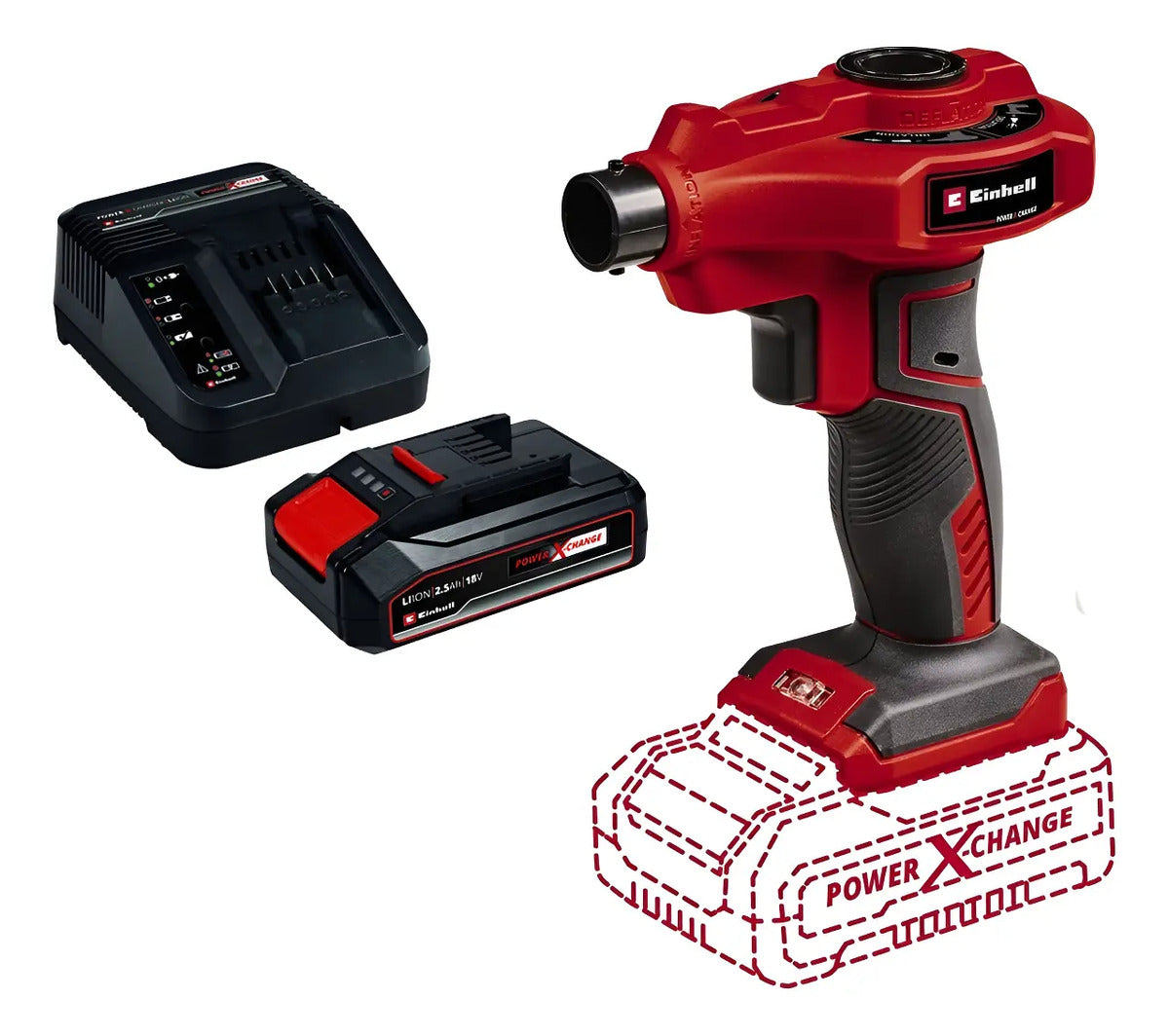 Bomba De Aire Auto Inalámbrica Einhell Ce-ap 18 + Carg + Bat