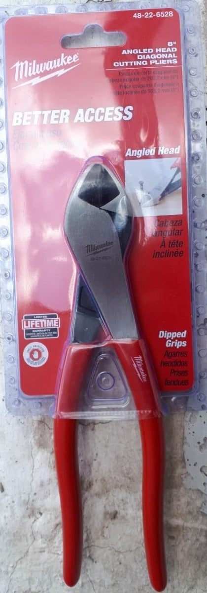 Pinza de Corte Diagonal Cabeza Angular De 8'' (200mm) Milwaukee 4822-6528 3