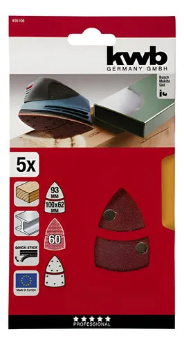 Lijas Triangulo X 5 Grano 60 C Velcro Lijadora Kwb