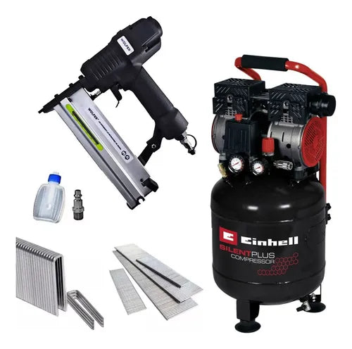 Compresor Silencioso Einhell Te-ac 135/24 Silent + Clavadora