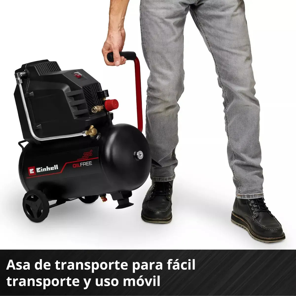 Compresor De Aire Sin Aceite 24l+ Engrampadora Wolfer 2 En 1