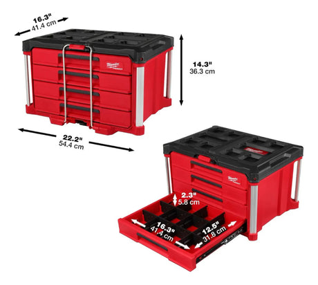 Caja de Herramientas de 4 Cajones Packout Milwaukee 4822-8444 5