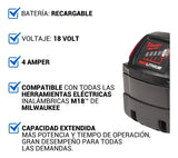 Bateria 18v 4,0 Ah Milwaukee M18 Red Lithium 4811-1840