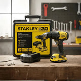 Kit Taladro Percutor 20v + Accesorios Stanley Scd712d2k