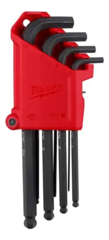 Juego de 9 Llaves Allen Milimetrica Milwaukee 4822-2186 2
