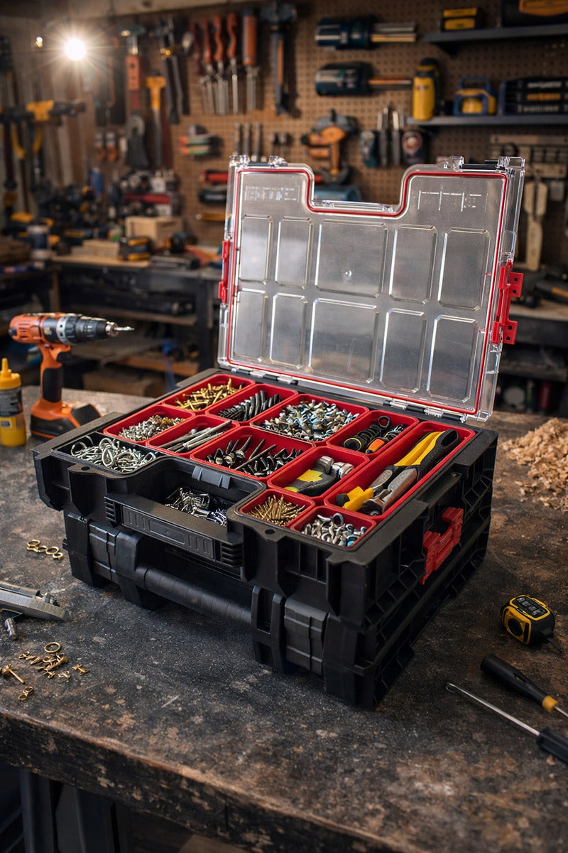 Caja Herramientas Qbrick Pro Foam + Organizador 300 Apilable