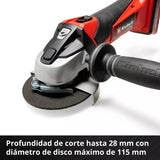 Amoladora Angular Inal. Einhell Te-ag 18/115-2 C/bat 4a Rojo