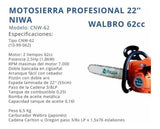 Motosierra Niwa Cnw-62 62cc Espada 55 Cm + Aceite