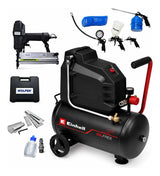 Compresor De Aire Sin Aceite 24l+ Engrampadora Wolfer 2 En 1
