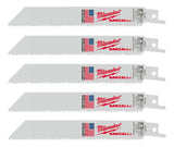 Blister 5 Hojas de Sierra Sable Multi-Material 6'' y 8/12 Dpi Milwaukee 4800-5091 1