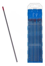 Electrodos De Tungsteno 2,4 Mm X 150 Mm Tig Punta Roja X 10 Unid