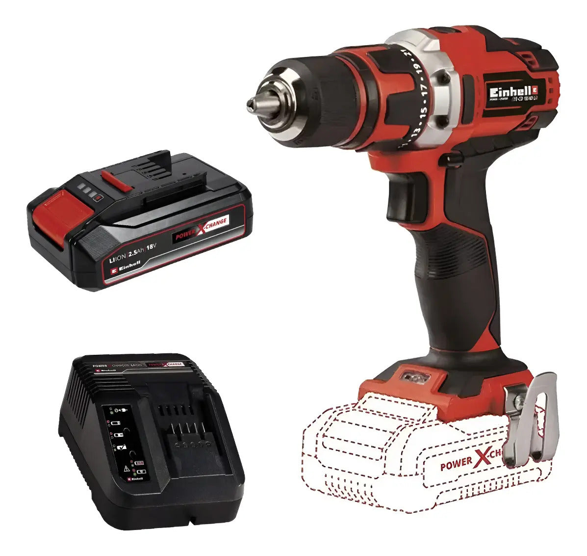 Taladro Atornillador Einhell Te Cd 18 40 Bateria Carg 2,5ah