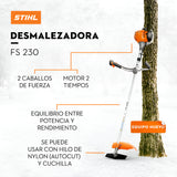 Desmalezadora Profesional 2T de 2HP con Arnés Stihl FS-230
