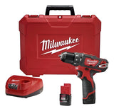 Taladro Atornillador Percutor 10mm + 2 Bat. con Maletín Milwaukee 2408-259A 1