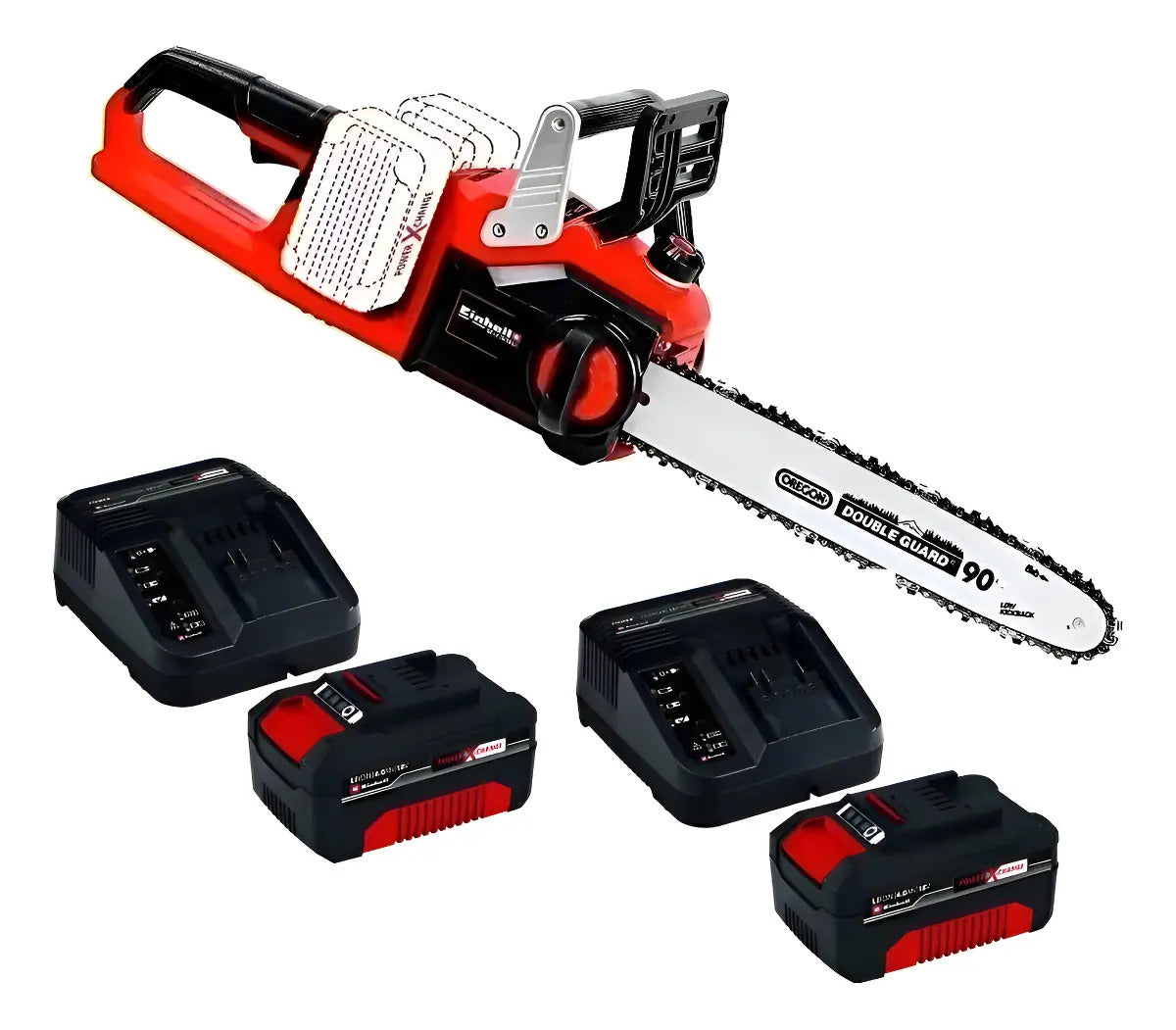 Motosierra Inalambrica 350mm Cargador 2 Baterias 4a Einhell