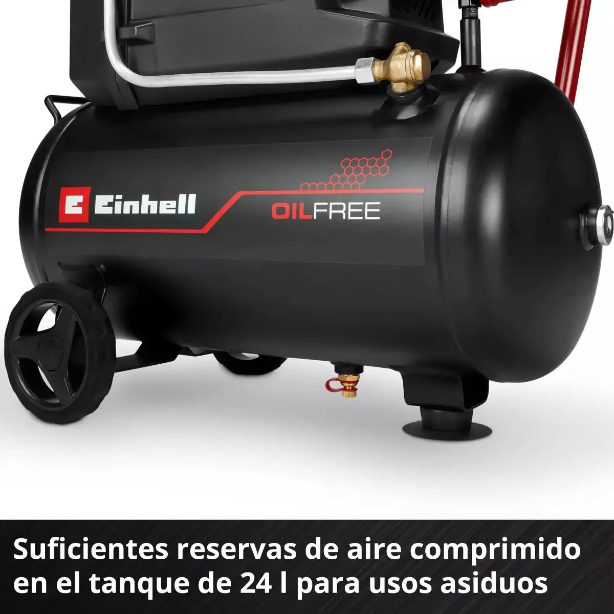 Compresor De Aire Sin Aceite 24l+ Engrampadora Wolfer 2 En 1