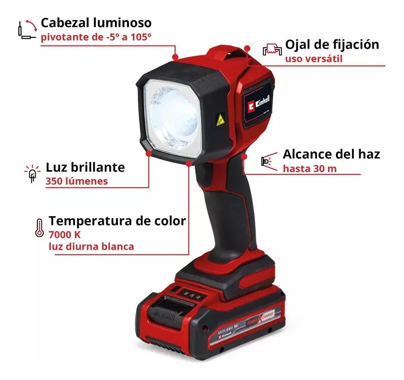 Linterna Lampara Inalambrica 18v Einhell Tc-cl 18/350 C/bat