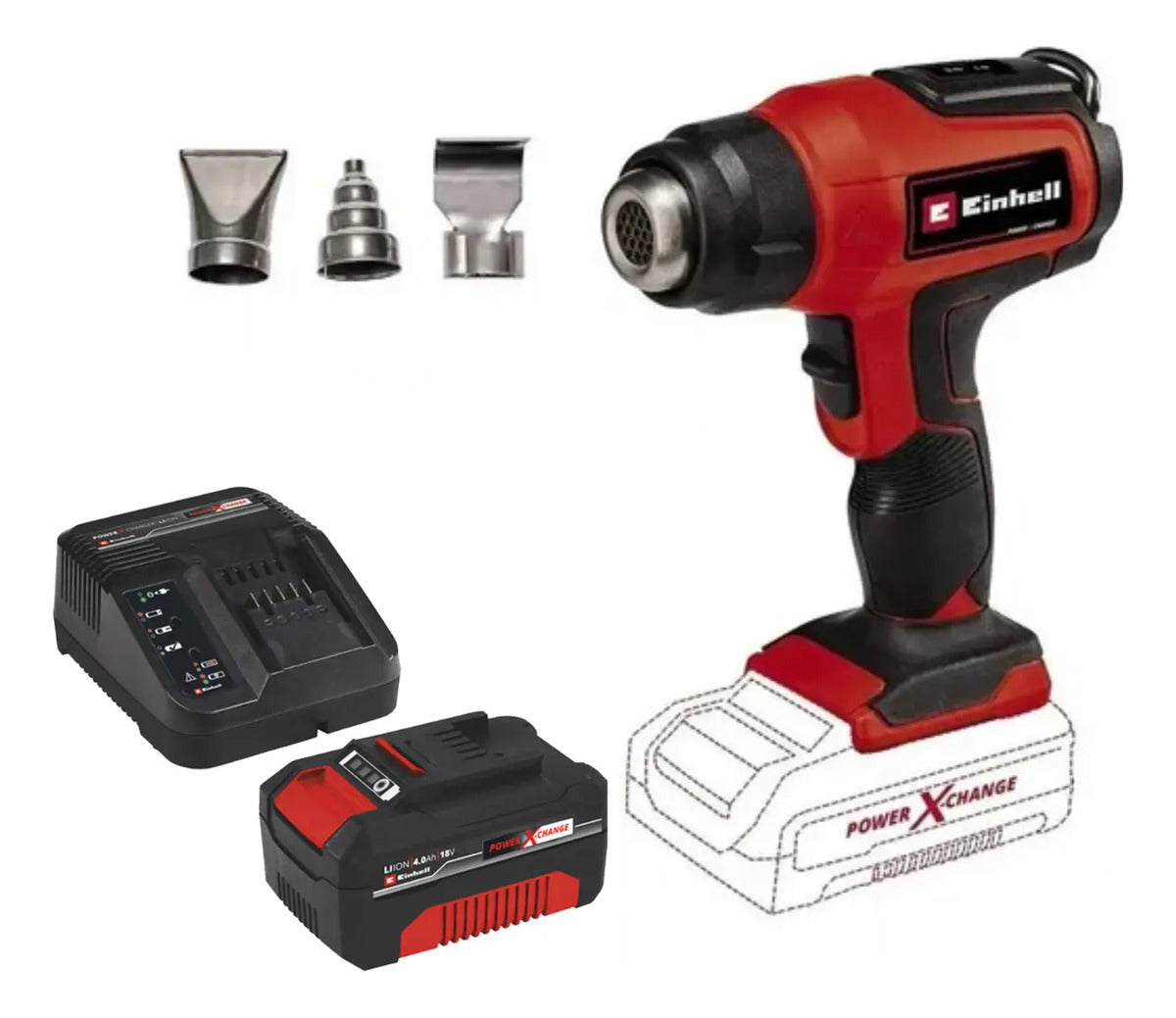 Pistola De Calor Inalambrica 550°c Einhell Bateria 18v 4 Amp