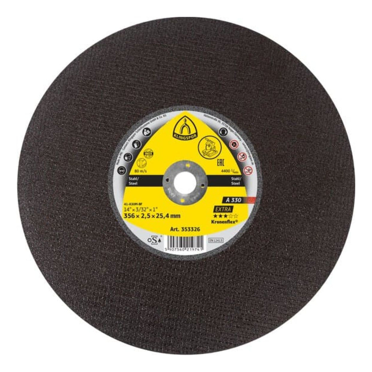 Disco De Corte para Sensitiva 14'' de 356 x 2,5mm Klingspor A 330 Extra