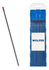 10 Electrodos Tungsteno Tig 1,6 Mm Punta Roja 175mm Wolfer
