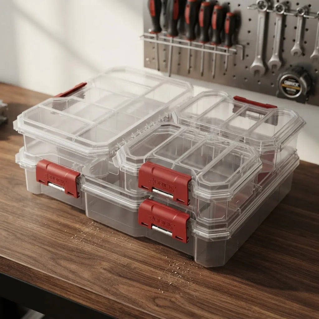 Set 4 Organizadores Plastico Tornillos Bulones Qbrick