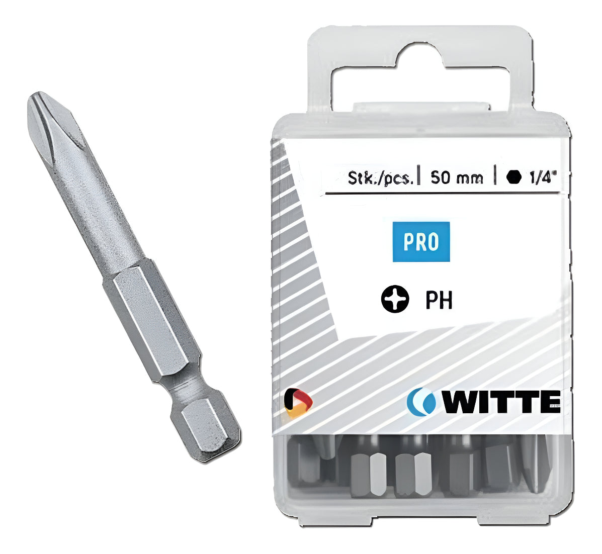 5 Puntas Phillips Ph2 50mm 1/4 Alta Dureza 59-61 Hrc Witte