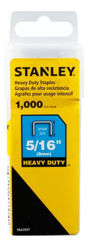 Grapas Para Trabajo Pesado 5/16  8 Mm X 1000u Stanley 04 Tra705T