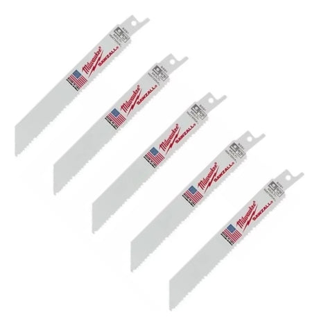 Blister 5 Hojas de Sierra Sable Multi-Material 6'' y 8/12 Dpi Milwaukee 4800-5091 5