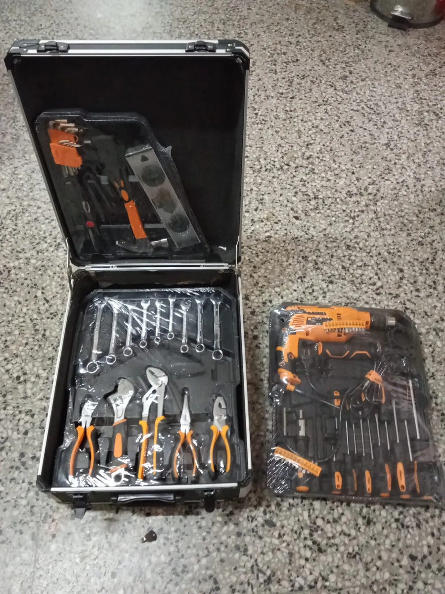 Kit De Herramientas Y Taladro Percutor  107 Piezas