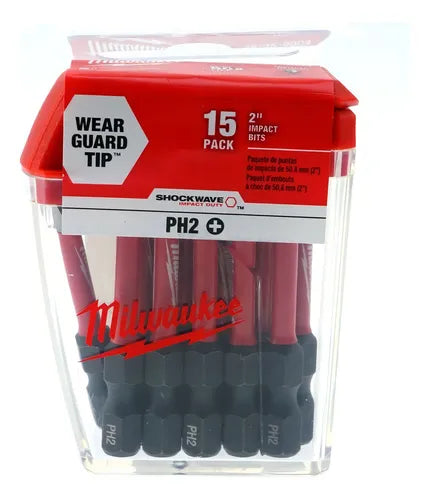 Set De Puntas De Impacto Milwaukee Ph2x2'' 15 Pzs 48-32-5004