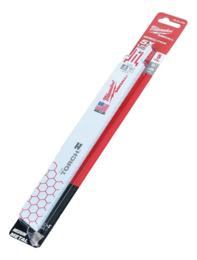 Blister 5 Hojas de Sierra Sable para Metal Medio 9'' y 18 Dpi Milwaukee 4800-5788 1
