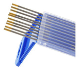 10 Electrodos Tig Tungsteno 3,2mm Punta Dorada Wolfer