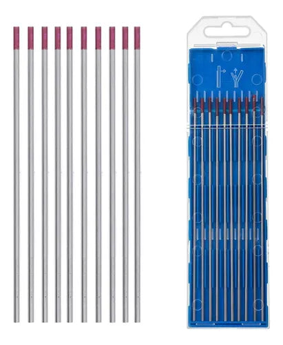 Electrodos De Tungsteno 1,6 Mm X 150 Mm Tig Punta Roja X 10 Unid