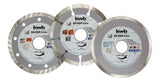 Set 3 Discos Diamantados 115mm Turbo Liso Segmentado Kwb