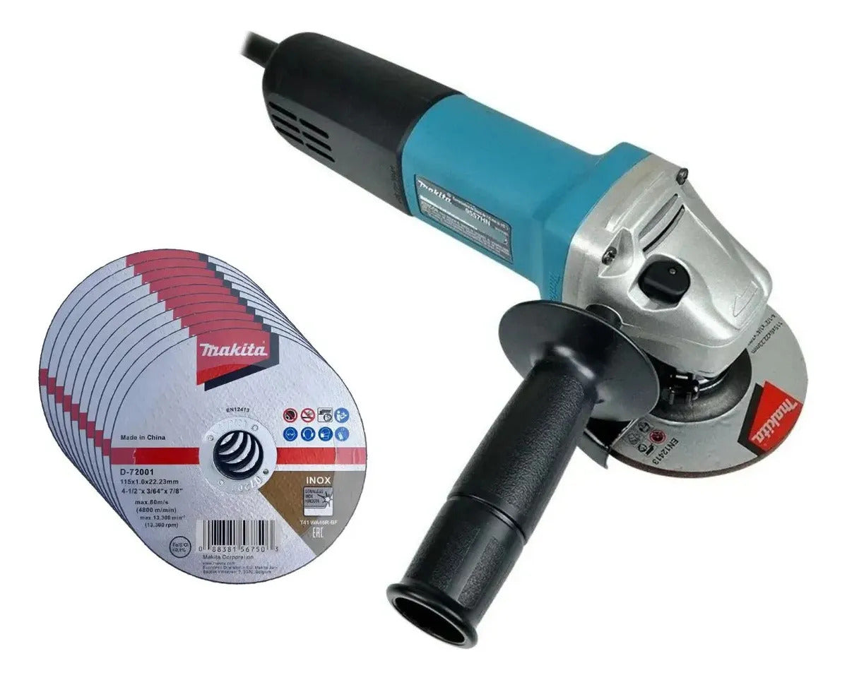 Combo Amoladora Angular 115 Mm + 15 Discos 1mm