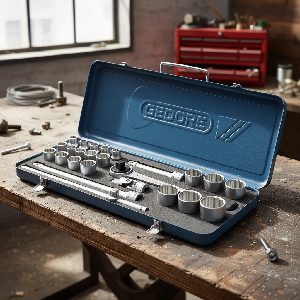 Juego De Enchufes Pieza De 25 Piezas Con Funda Gedore