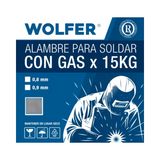 Alambre Para Soldar Mig Con Gas 0,8 Mm X 15 Kg Wolfer MARCA