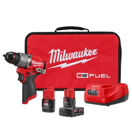 Taladro Percutor Atornillador Milwaukee 13 Mm 3404-259a Fuel Color Rojo Y Negro Frecuencia 50 Hz frente