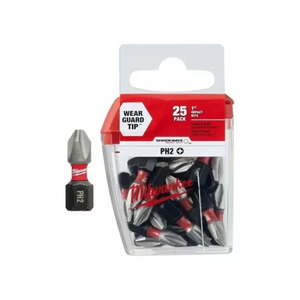 Puntas de impacto Ph2 x 25 mm x 25 unidades Milwaukee 4832-4604. 25 und