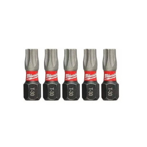 Juego de 5 puntas T30 Torx Impacto 1'' Atornillador Milwaukee 4637. Frente