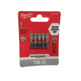 Juego de 5 puntas T30 Torx Impacto 1'' Atornillador Milwaukee 4637. Set 