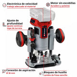 Fresadora de Palma Inalámbrica 18V - Einhell TP-RO 18/180 Li BL