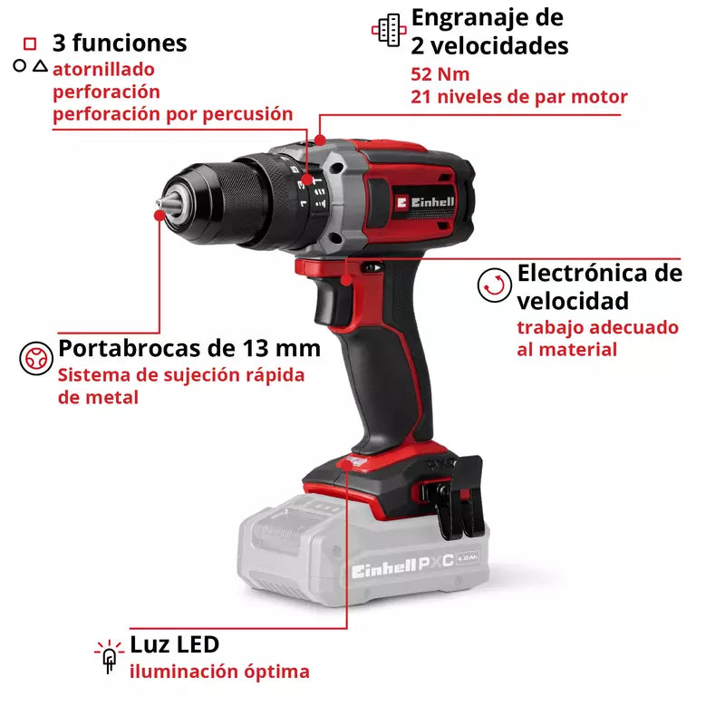 Taladro impacto Inalámbrico TE-CD 18/52 Li-i - Solo