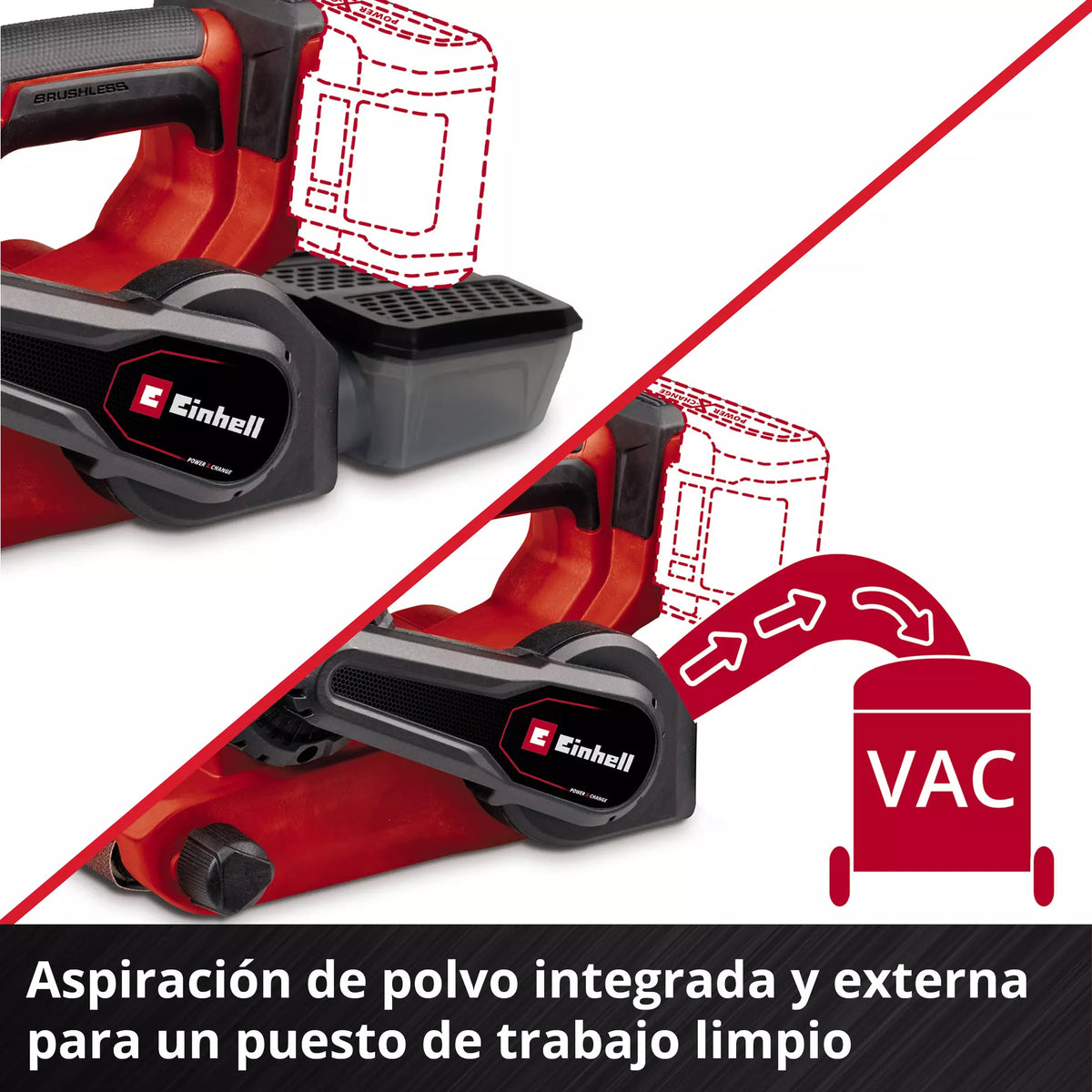 Lijadora de Banda Inalámbrica 18V - Einhell TP-BS 18/457 Li BL - Solo