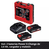 Taladro Percutor Inalámbrico 18V con 2 Baterías 2.0Ah y Maletín - Einhell TE-CD 18/48 Li-i (2x2.0 Ah)