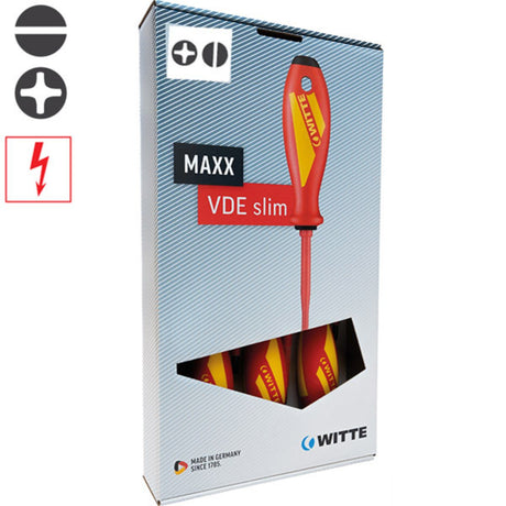 Juego Destornilladores Aislados 1000V 5 Piezas VDE Witte Maxx