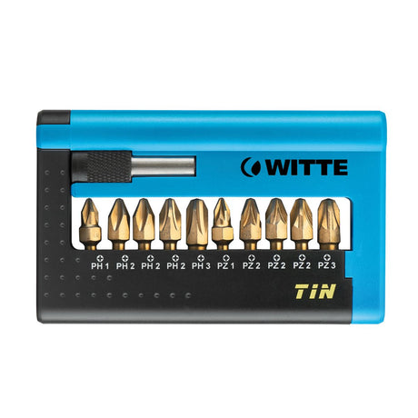 Juego 10 puntas WITTE 1/4" 25 mm PHILLIPS/POZIDRIV 1-3