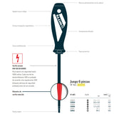 Juego Destornillador 6 piezas Witte MAXX VDE Slim 653773