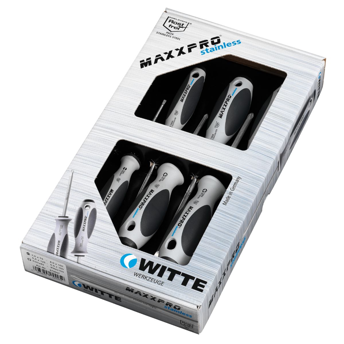 Juego de Destornilladores Witte Maxxpro Inoxidable PH y Plano 5 Piezas